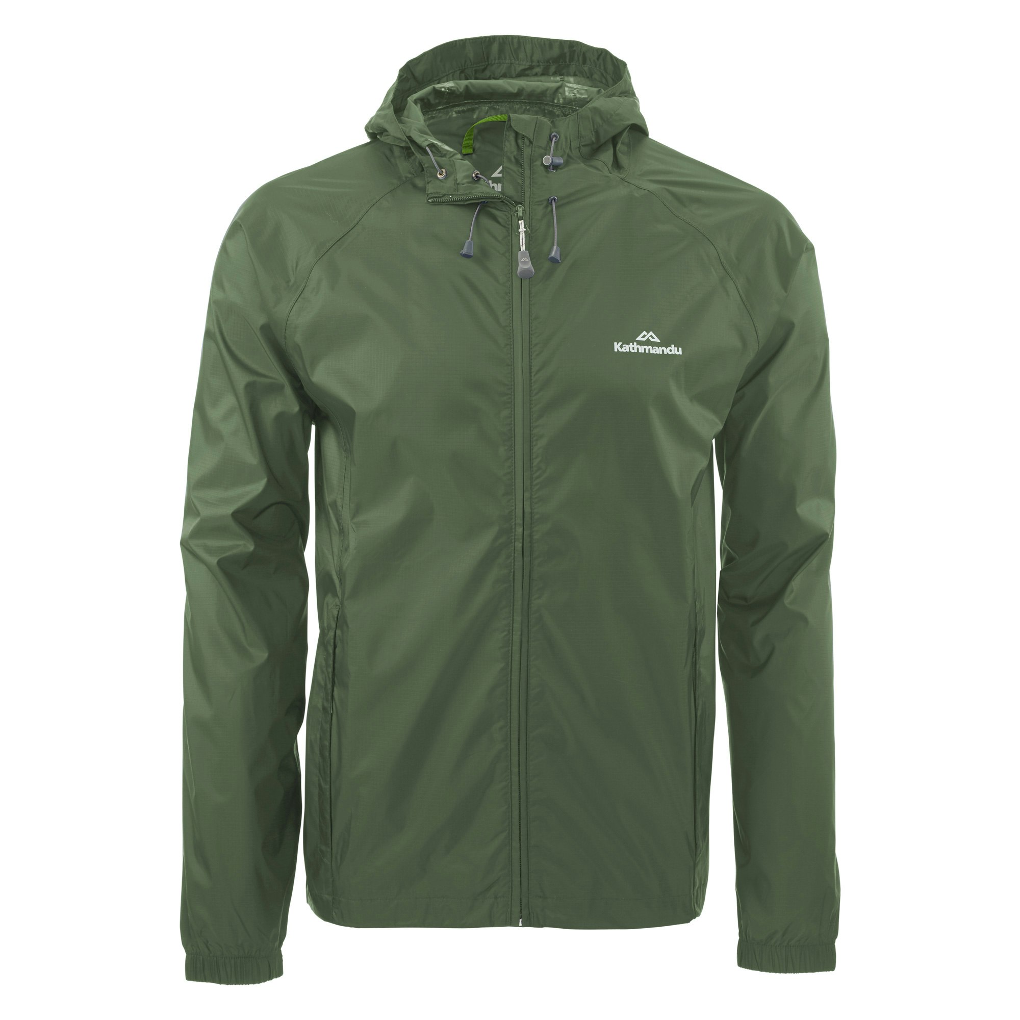 Kathmandu Pocket-it Mens Hooded Rain Jacket Light Packaway Coat v3 Green